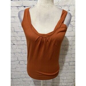 NWT Banana republic knit Orange tank top With a pleated v-neckline XS